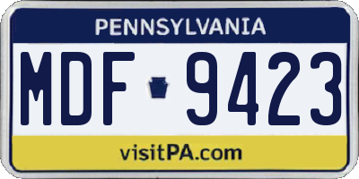 PA license plate MDF9423