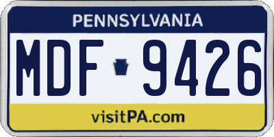 PA license plate MDF9426
