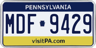 PA license plate MDF9429