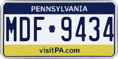 PA license plate MDF9434