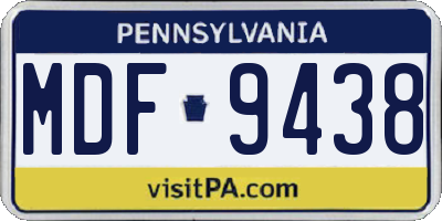 PA license plate MDF9438