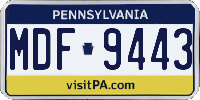 PA license plate MDF9443