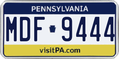 PA license plate MDF9444
