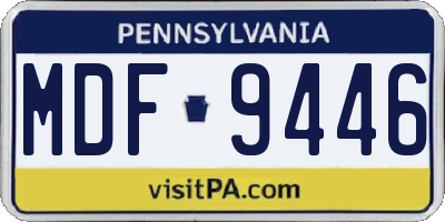 PA license plate MDF9446