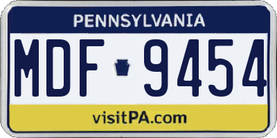 PA license plate MDF9454