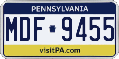 PA license plate MDF9455