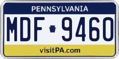 PA license plate MDF9460