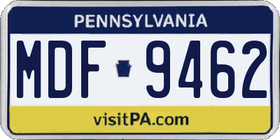 PA license plate MDF9462
