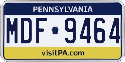 PA license plate MDF9464