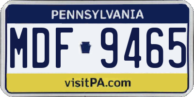 PA license plate MDF9465
