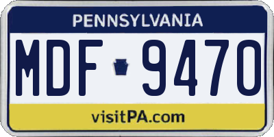 PA license plate MDF9470