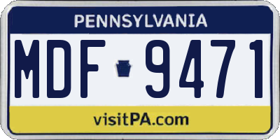 PA license plate MDF9471