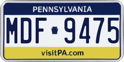 PA license plate MDF9475