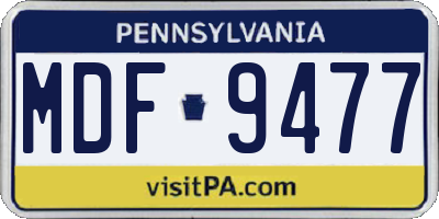 PA license plate MDF9477
