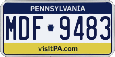 PA license plate MDF9483