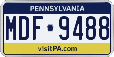 PA license plate MDF9488