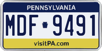 PA license plate MDF9491