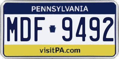 PA license plate MDF9492