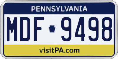 PA license plate MDF9498
