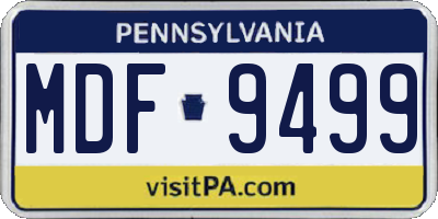 PA license plate MDF9499