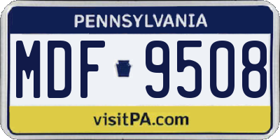 PA license plate MDF9508