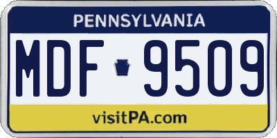 PA license plate MDF9509