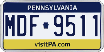 PA license plate MDF9511