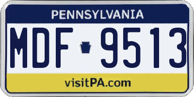 PA license plate MDF9513