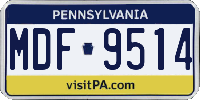 PA license plate MDF9514