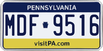PA license plate MDF9516