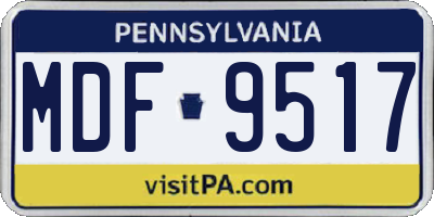 PA license plate MDF9517
