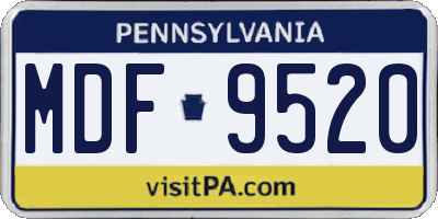 PA license plate MDF9520