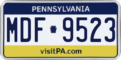 PA license plate MDF9523