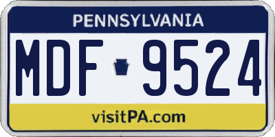 PA license plate MDF9524