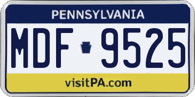 PA license plate MDF9525