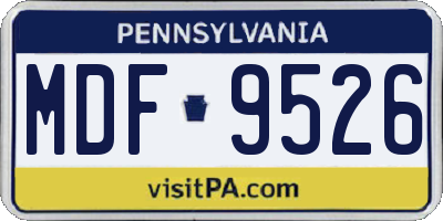 PA license plate MDF9526
