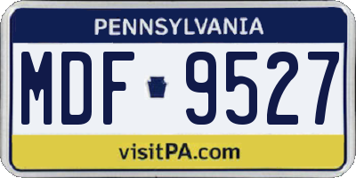 PA license plate MDF9527