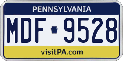 PA license plate MDF9528