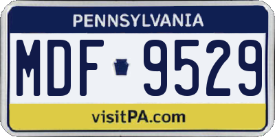 PA license plate MDF9529