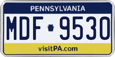 PA license plate MDF9530