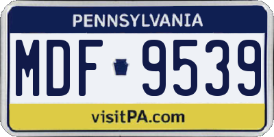 PA license plate MDF9539