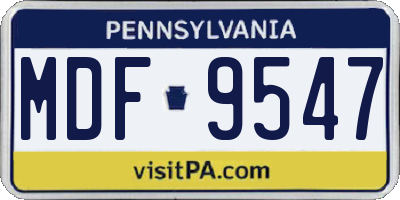PA license plate MDF9547