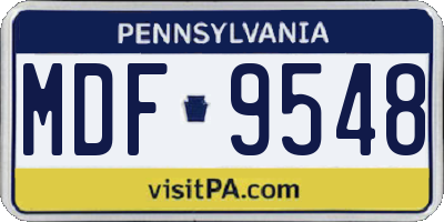 PA license plate MDF9548