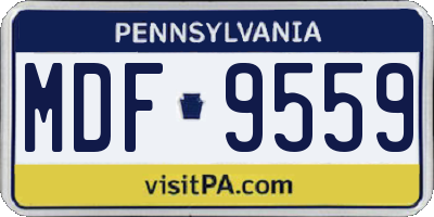 PA license plate MDF9559
