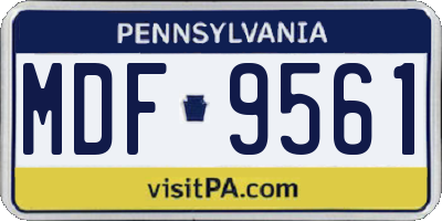 PA license plate MDF9561