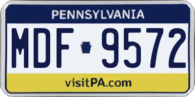 PA license plate MDF9572