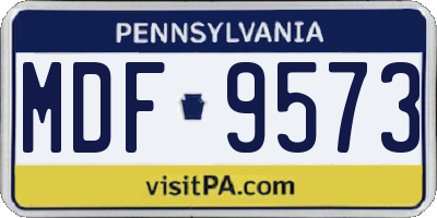 PA license plate MDF9573