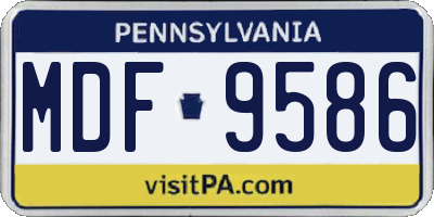 PA license plate MDF9586