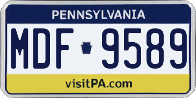PA license plate MDF9589