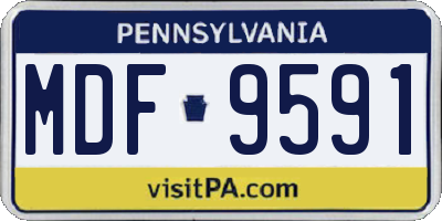 PA license plate MDF9591